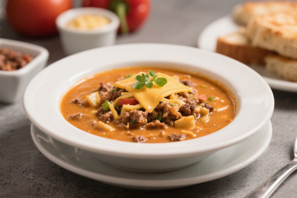 The Best Cheeseburger Soup Recipe – Cozy, Creamy, and Satisfying