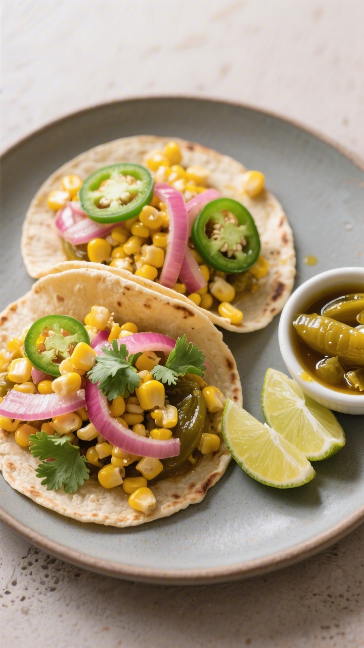 Final dish presentation: Beautifully plated street-style tacos topped generously with the finished p