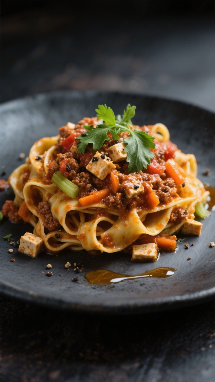 Final plated beauty: Restaurant-quality pappardelle twirled into a nest and generously coated in the