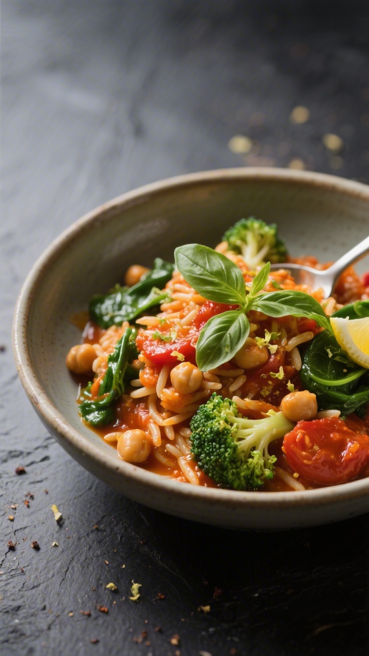 Final plated, close-up glamour: Tight three-quarter close-up of a ladled portion in a shallow cerami