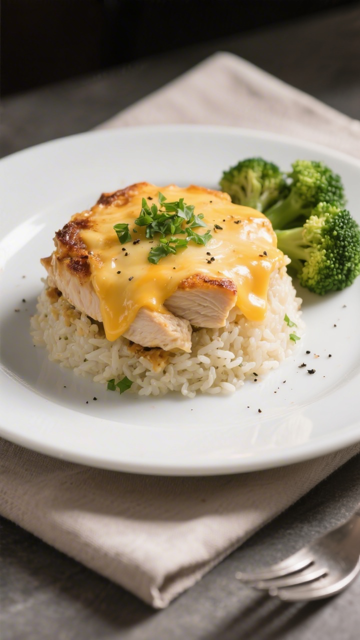 Final plated presentation: Restaurant-quality single serving scooped from the pan onto a matte white