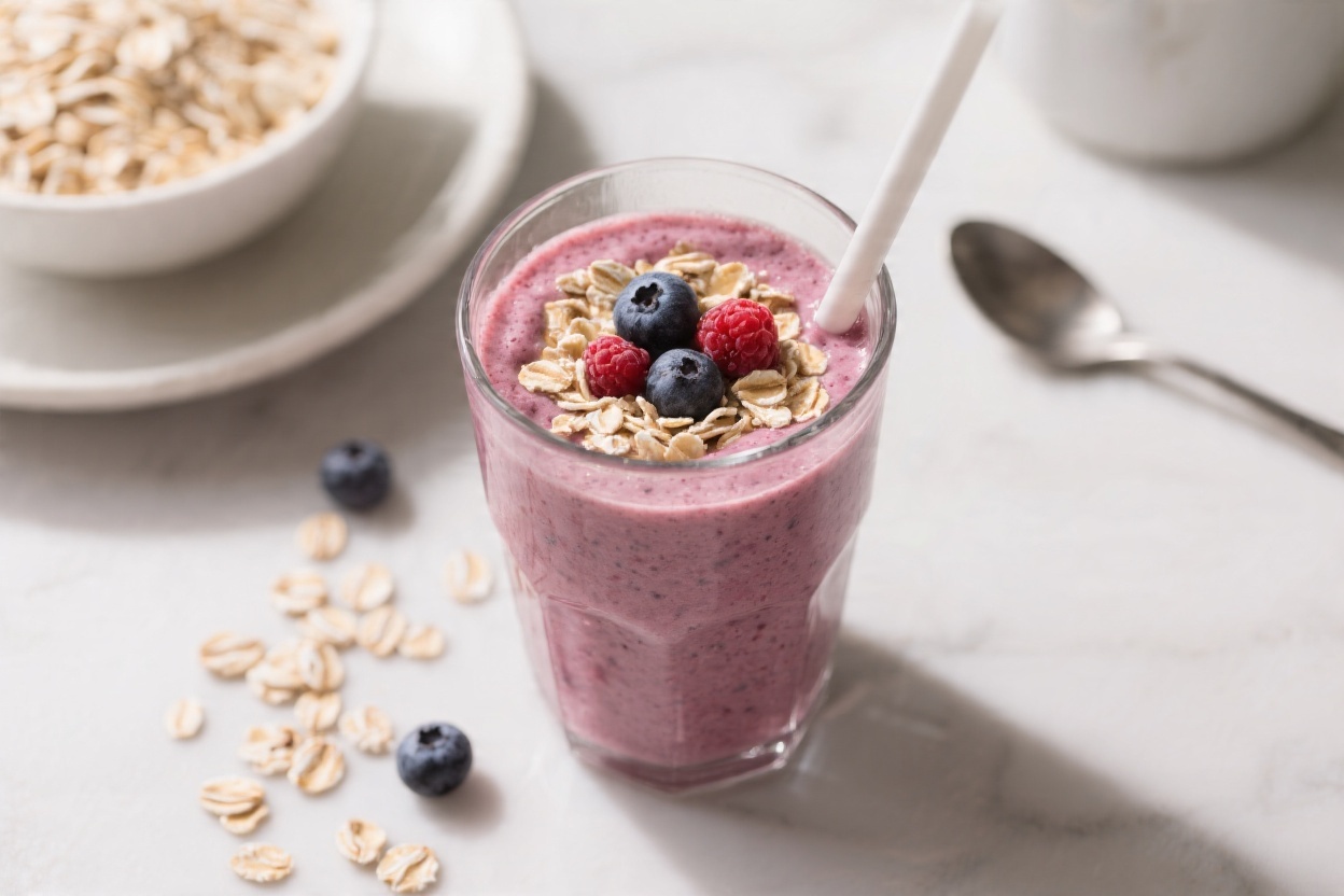 Oatmeal Berry Smoothie – A Creamy, Filling Breakfast You Can Blend in Minutes