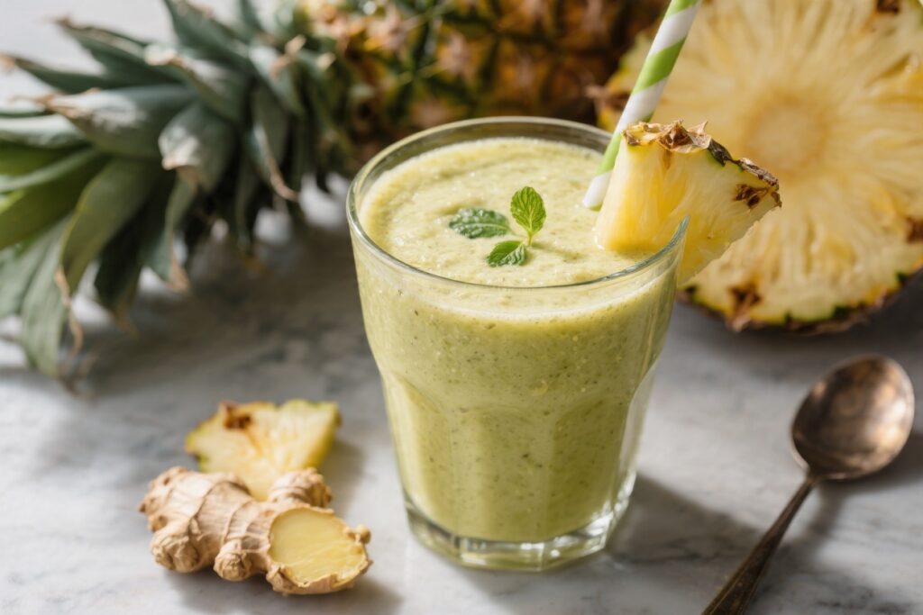 Pineapple Ginger Detox Smoothie – Bright, Refreshing, and Naturally Cleansing