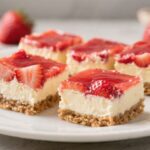 No-Bake Strawberry Cheesecake Bars – Summer Dessert