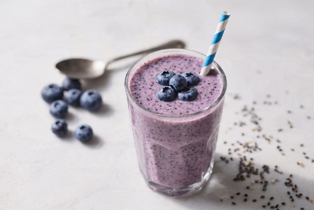 Blueberry Keto Chia Smoothie – Creamy, Low-Carb, And Satisfying
