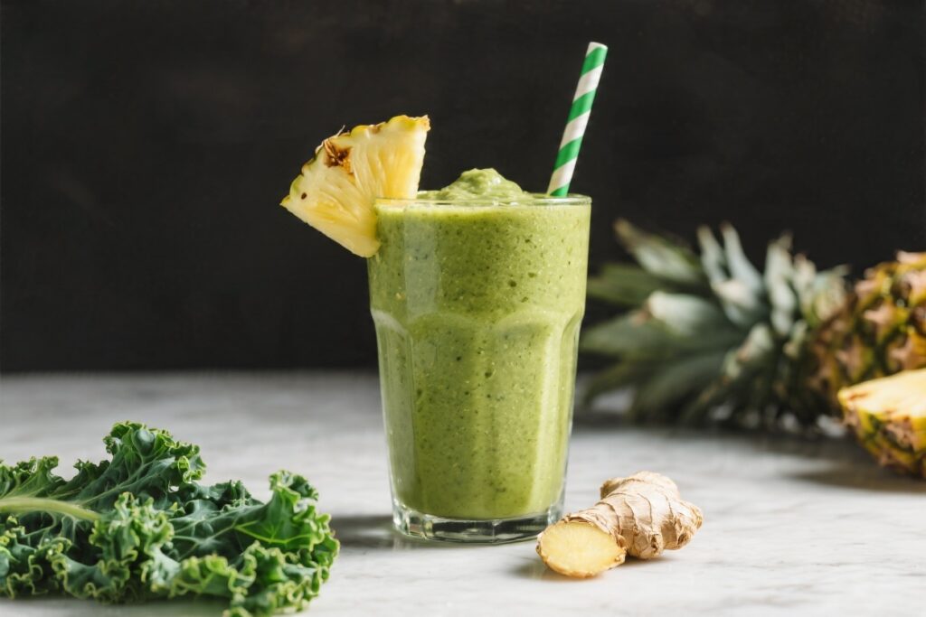 Kale Pineapple Ginger Smoothie – Bright, Refreshing, and Good for You
