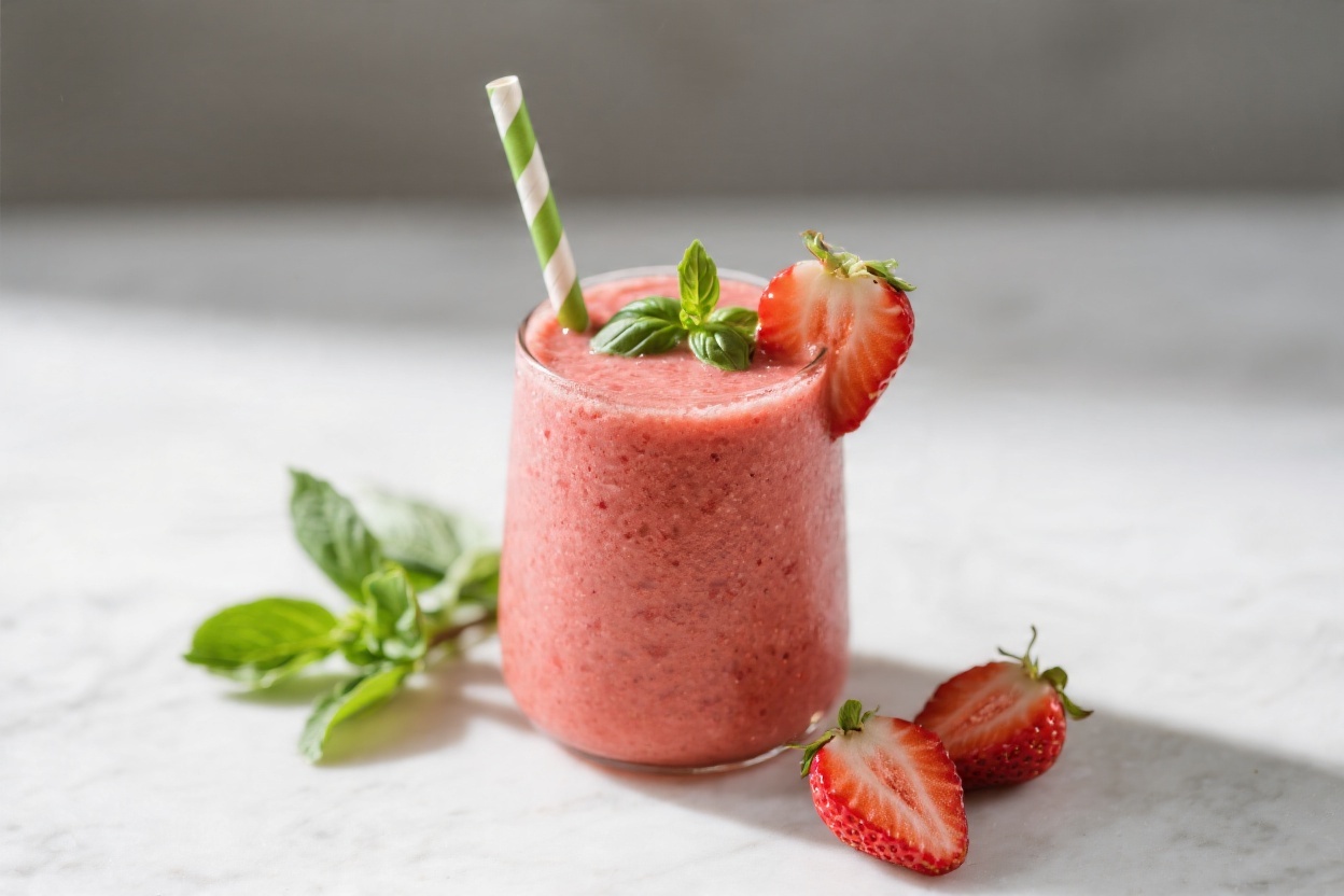 Keto Strawberry Basil Smoothie – Fresh, Creamy, and Low-Carb