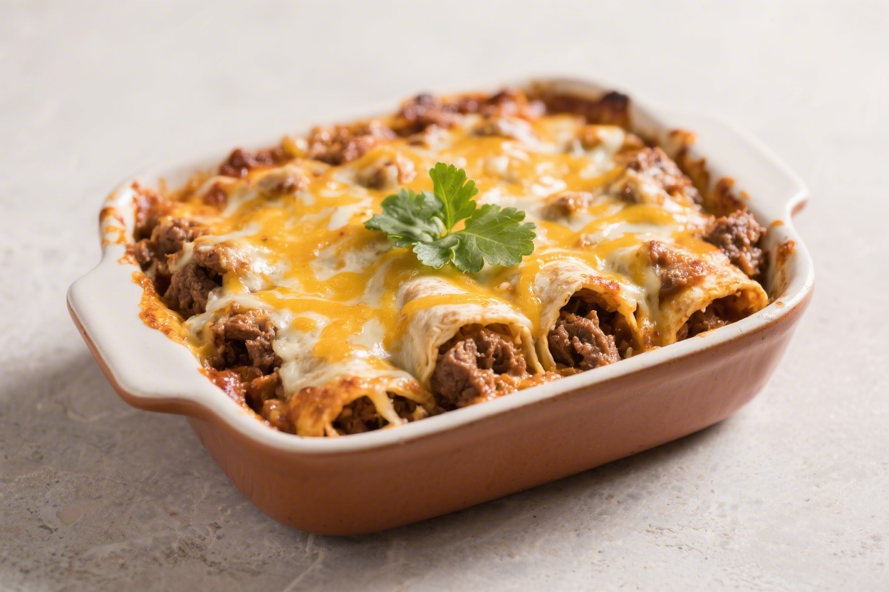 Beef Enchilada Casserole Cheesy Mexican Bake – A Comforting, Crowd-Pleasing Dinner