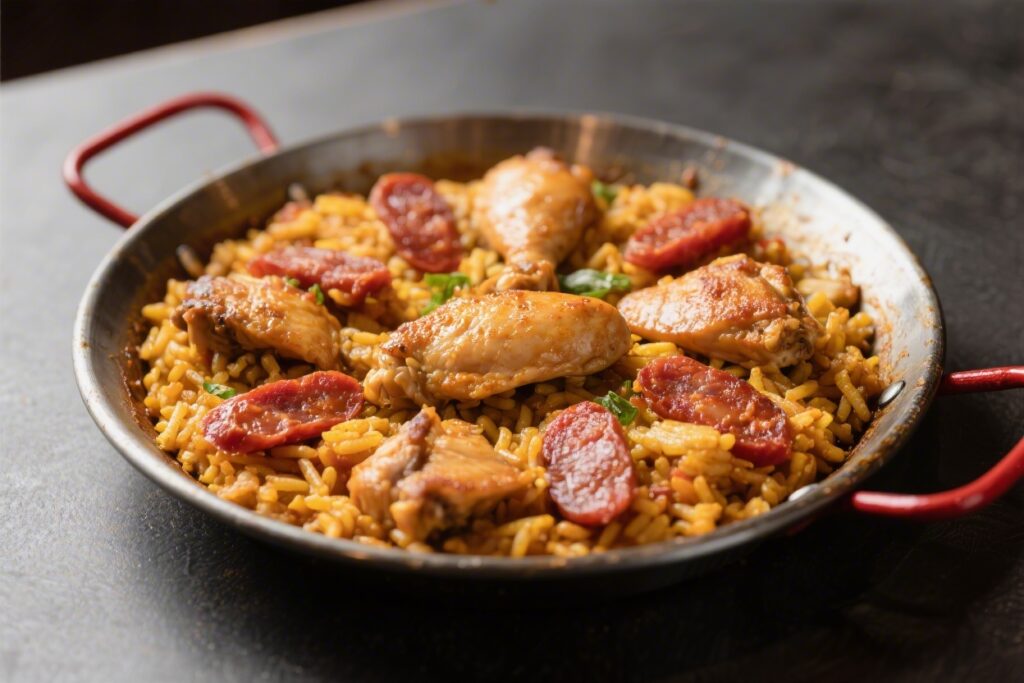 Chicken Chorizo Paella Spanish Flavor Packed Dish – A Comforting One-Pan Meal
