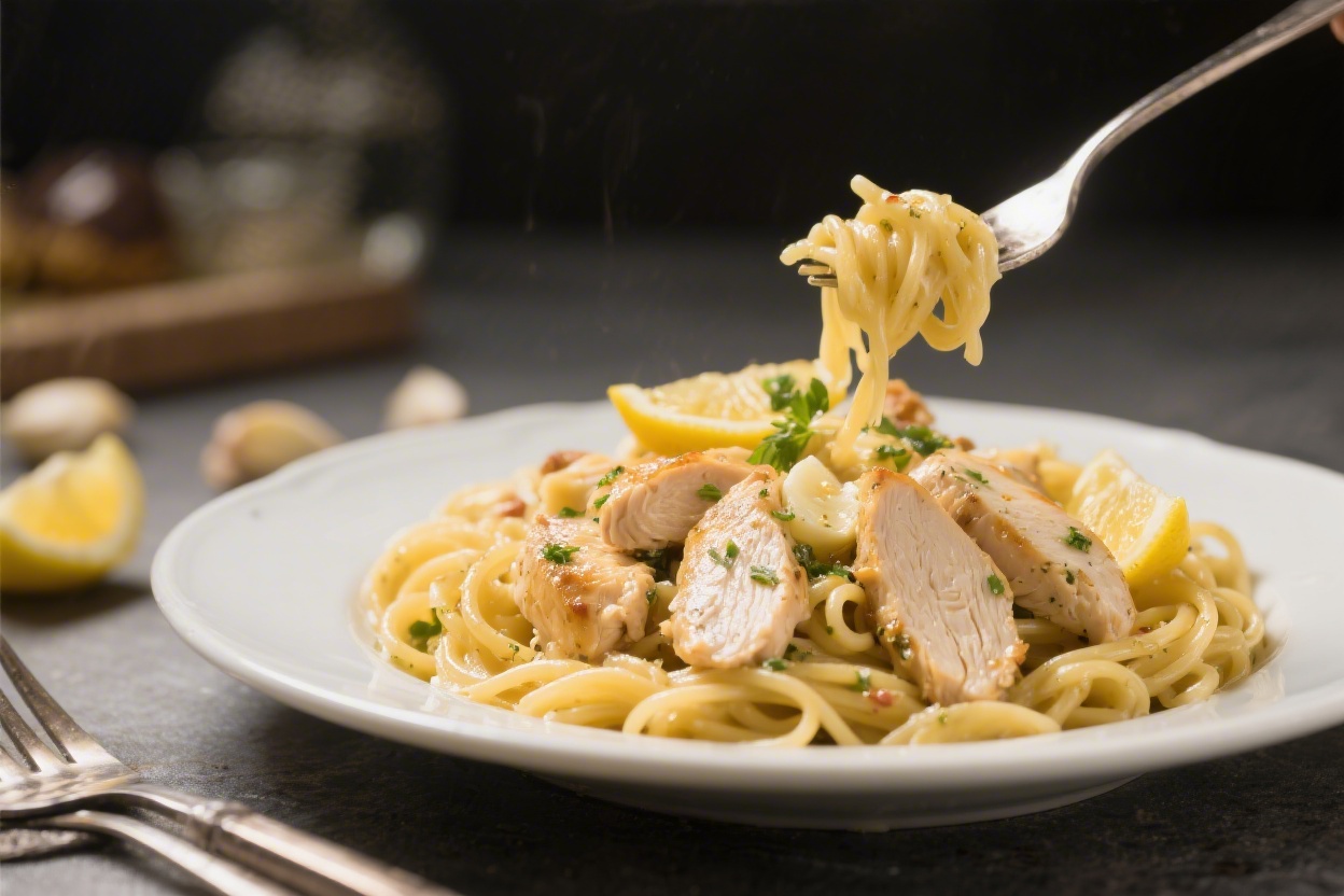 Lemon Garlic Chicken Pasta Easy Weeknight Dinner – Bright, Comforting, and Fast