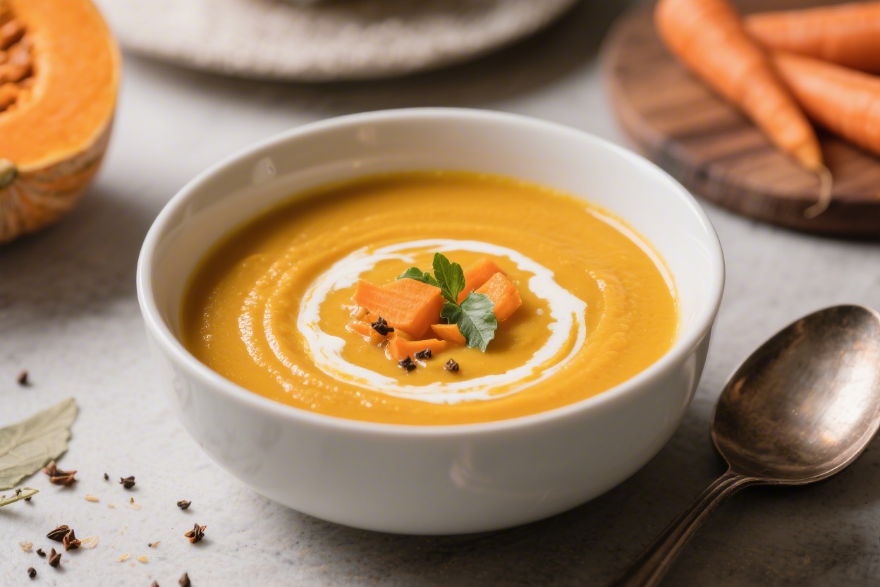 Spiced Carrot Pumpkin Soup Vegan Comfort Recipe – Cozy, Simple, and Satisfying