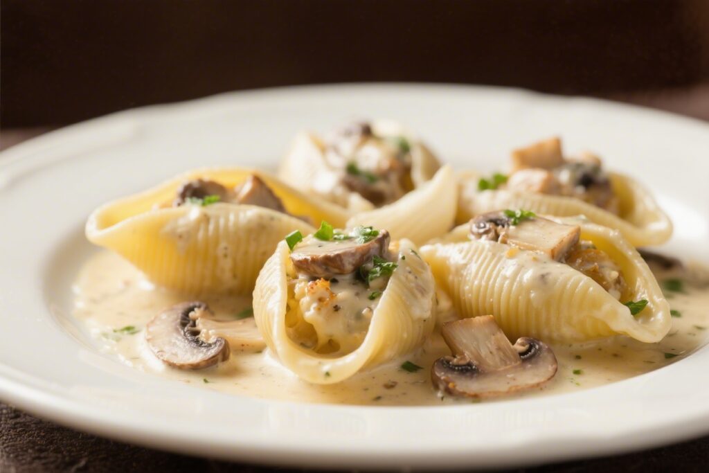 Garlic Mushroom Stuffed Shells Creamy Pasta Recipe – Comforting, Savory, and Satisfying