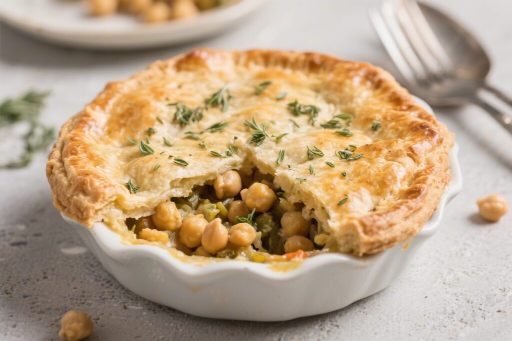 Easy Chickpea Pot Pie with Herbed Crust – Cozy, Satisfying, and Weeknight-Friendly
