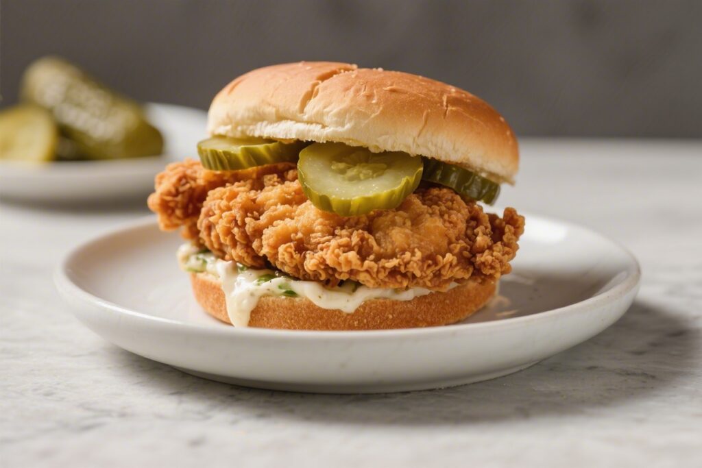 Pickle Brined Fried Chicken Sandwich Crispy and Tender – A Backyard Favorite