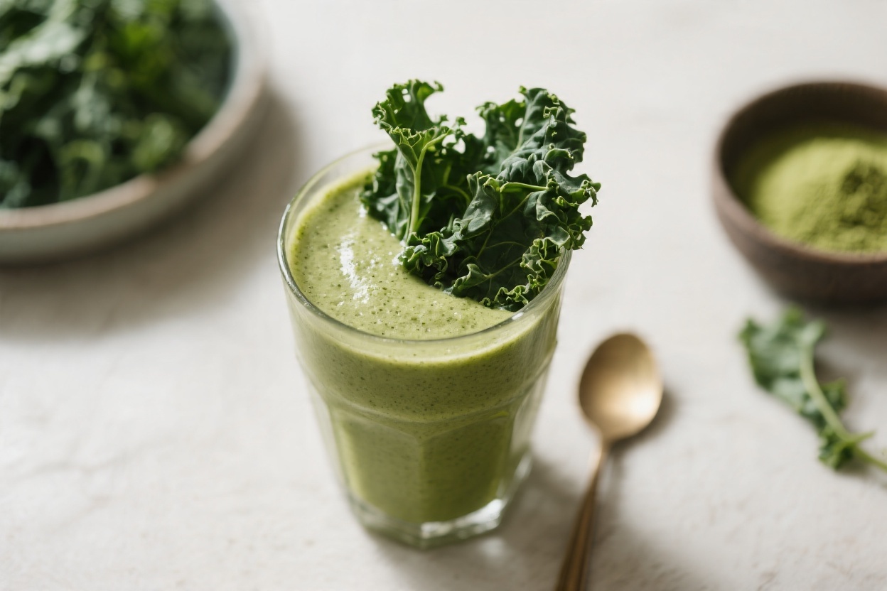 Warm Matcha Kale Smoothie – A Cozy, Green Pick-Me-Up