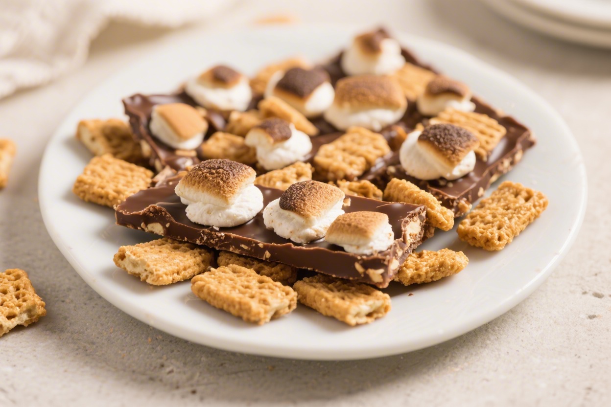Smores Bark with Golden Grahams Easy No Bake Dessert – A Crunchy, Gooey Treat